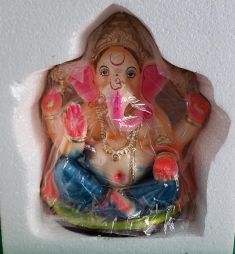 12 Inch Ganesha Idol CLAY (Painted) Eco Friendly 